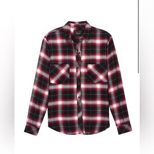 Rails Leo Black Red and White Snap Down Flannel Size XS